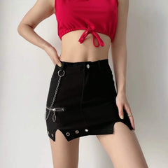 black chain skirt  KF83273