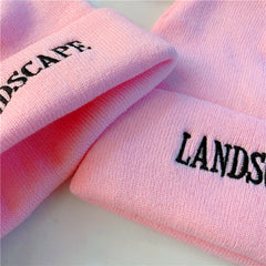 Pink letter wool hat KF81750