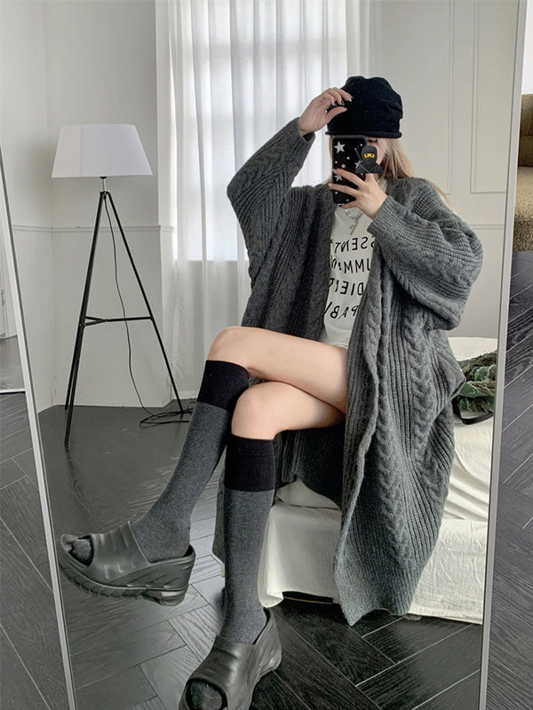 Grey Knit Cardigan  KF83025