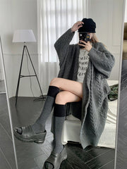 Grey Knit Cardigan  KF83025