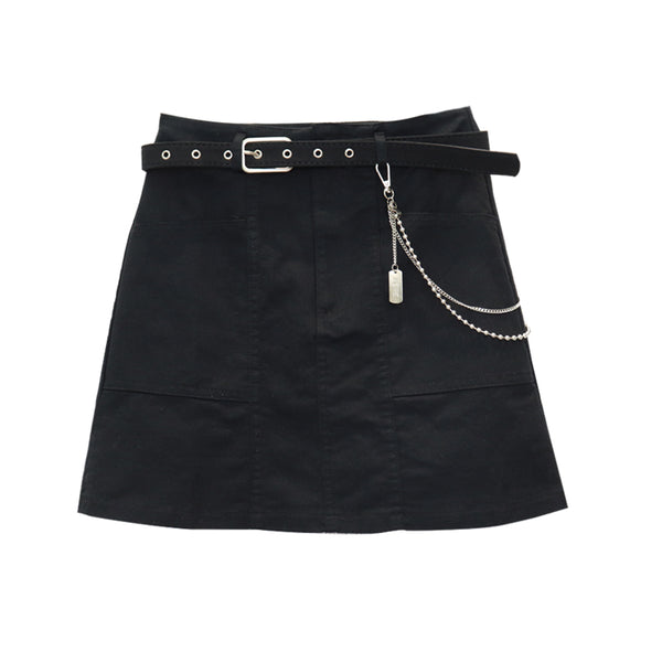 all-match high waist chain skirt  KF81531