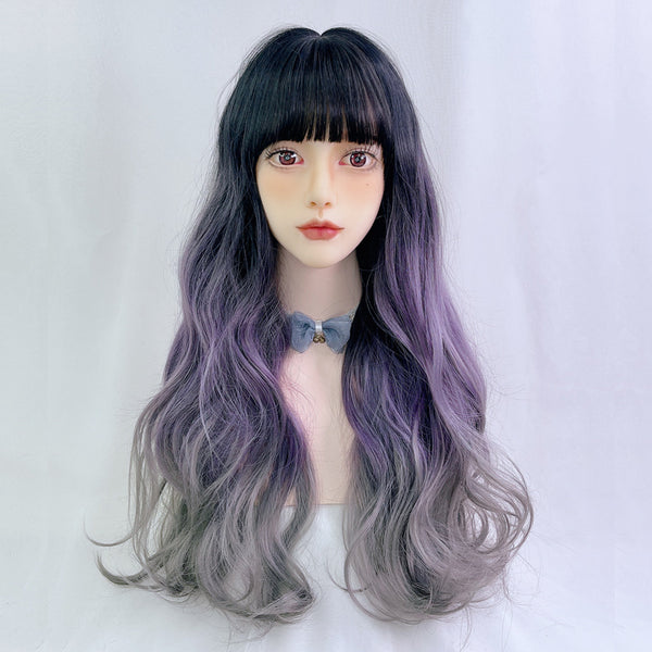 Purple gradient big wave wig KF24076