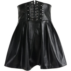 PU black skirt KF90316