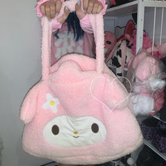 Pink plush bag KF81652