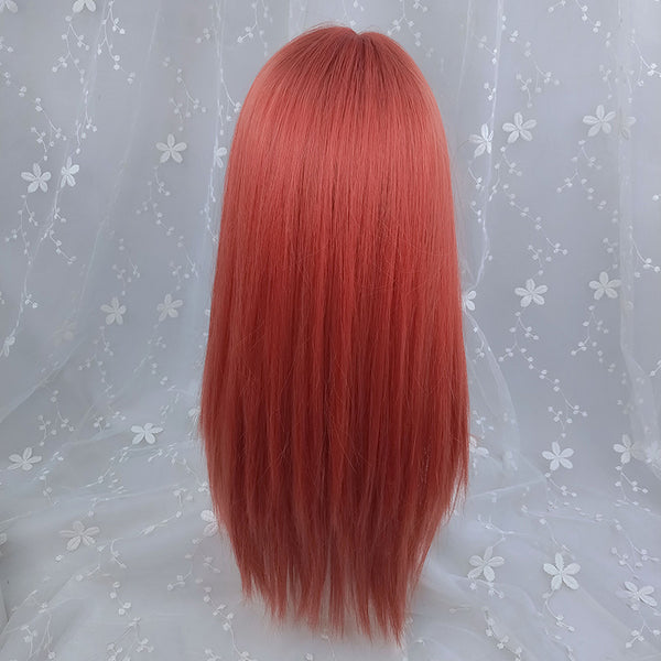 Orange long straight wig KF81239