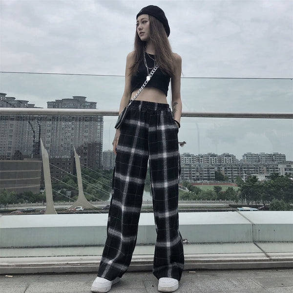 Harajuku Retro Plaid Pants KF81047