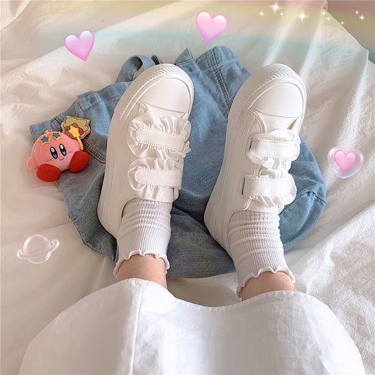 cute canvas white shoes  KF82557