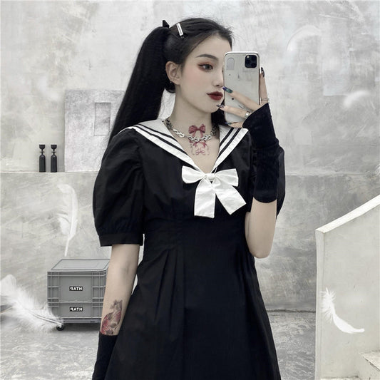 Dark sailor dress KF81538