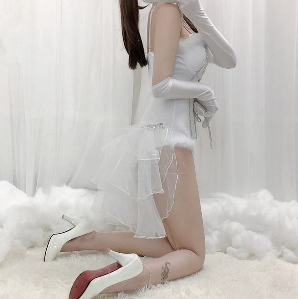 White bunny girl bodysuit （4 piece set） KF82306