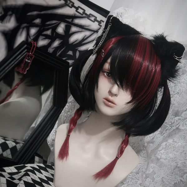 HARAJUKU BLACK RED WIG KF83203