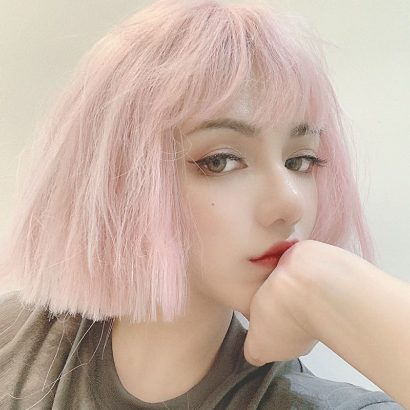 Harajuku pink short wig KF81272