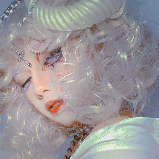Lolita silver white short curly wig  KF82824