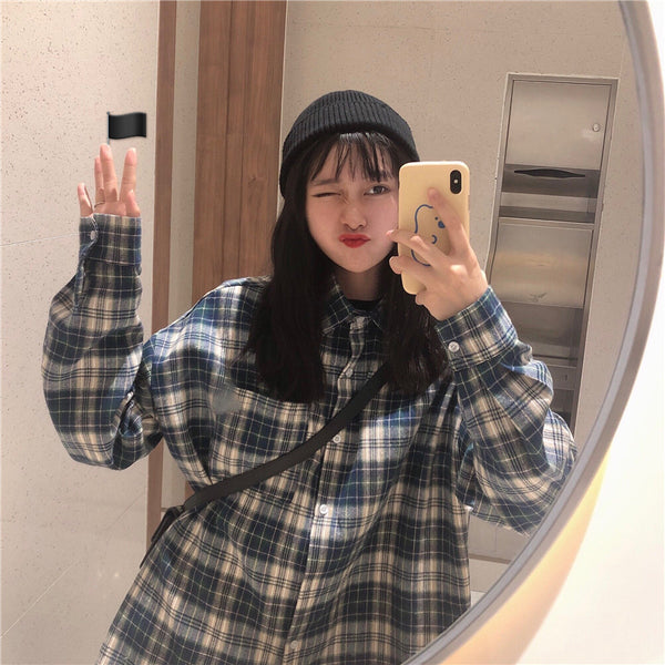 Korean plaid shirt KF81537