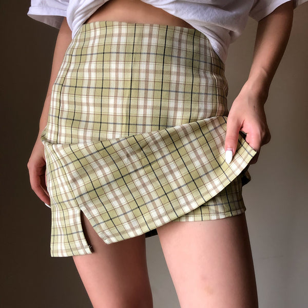 Chic plaid skirt KF9503