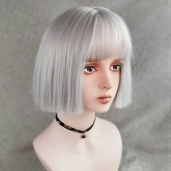 Short silver hair KF81107