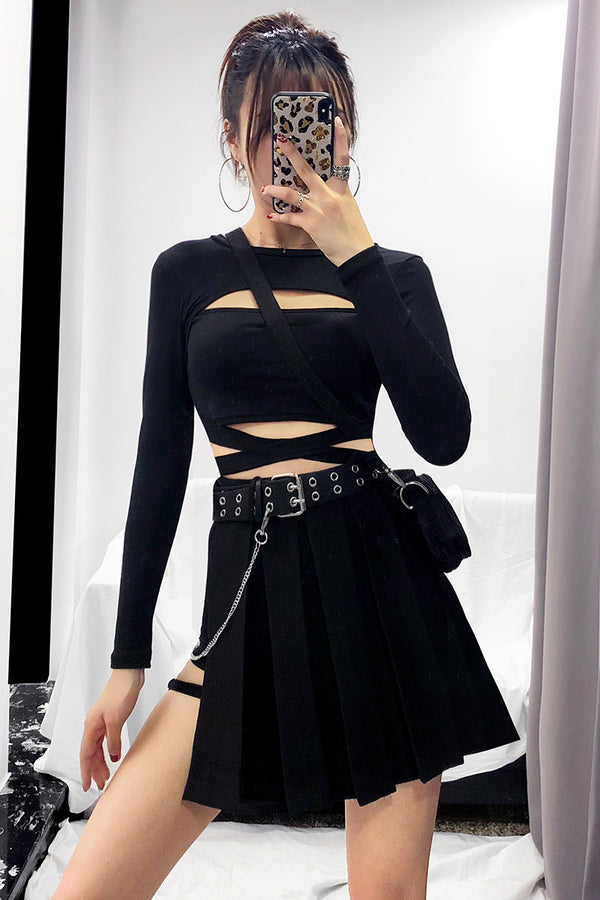 High waist irregular skirt  KF81012