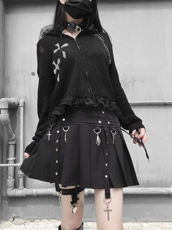 PUNK PLEATED SKIRT  KF83159