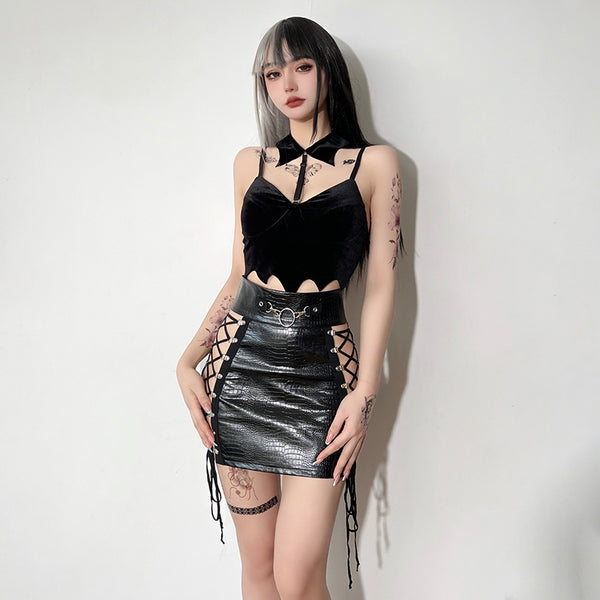 punk strappy skirt kf60011