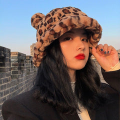 unzzy leopard print fisherman hat KF50096