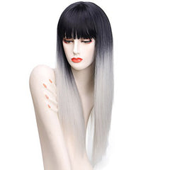 Gray Long Straight Wig KF81421