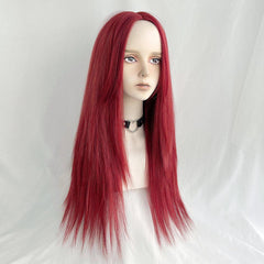 RED LONG STRAIGHT WIG  KF82913