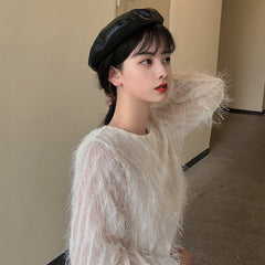 unzzy leather beret KF50098