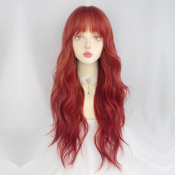 Red Long Curly Hair  KF82909