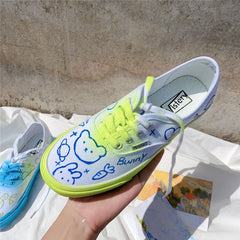 Graffiti fluorescent canvas shoes KF81884
