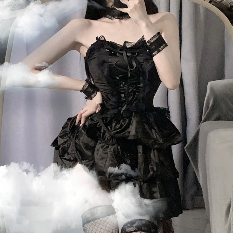 Black cat girl skirt[ 3-piece set ] KF82469