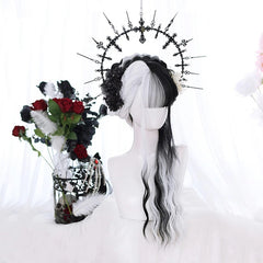Harajuku black and white wig KF81201