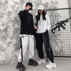Punk dark pants KF90731