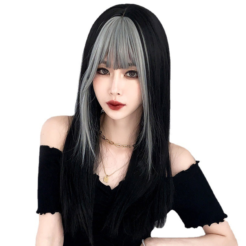 Black and silver gradient wig  KF81667