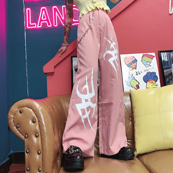 Ulzzang pink pants KF9525