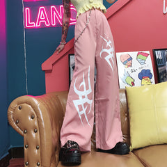 Ulzzang pink pants KF9525