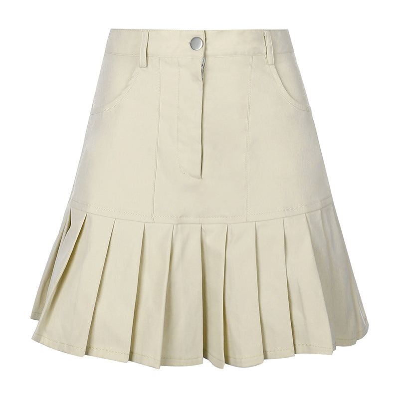 High waist all-match pleated skirt KF81826