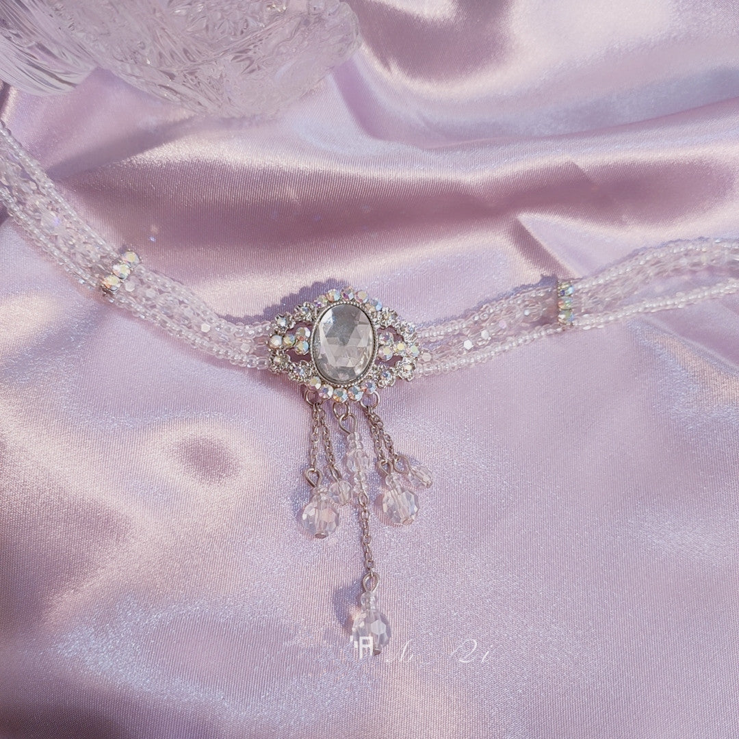 Vintage crystal necklace KF81830