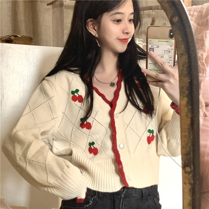 Cherry cardigan sweater KF81828