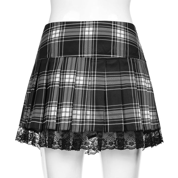 Harajuku Check Pleated Skirt KF81853