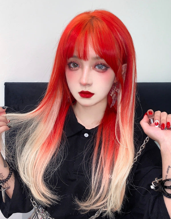 Orange gradient wig KF81391