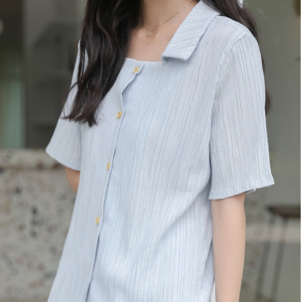 Kfashionstyle Collared Button Up Blouse KF10036