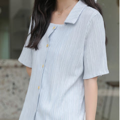Kfashionstyle Collared Button Up Blouse KF10036