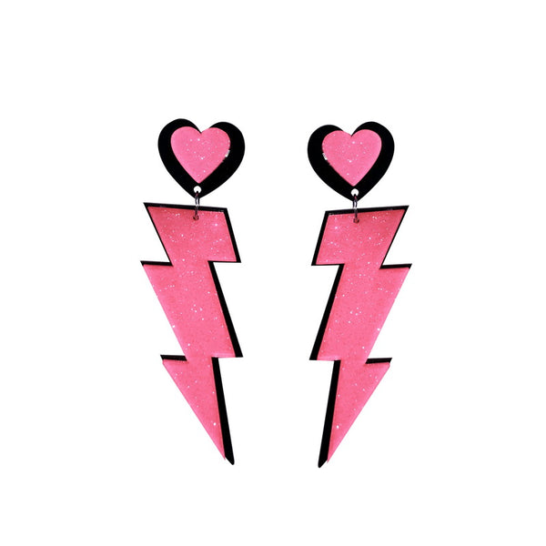 Lightning peach heart earrings KF82110