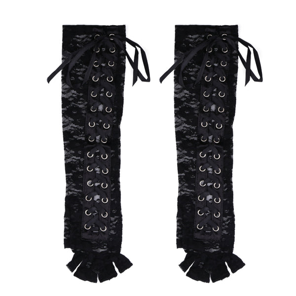 Dark Cutout Lace Gloves  KF83061