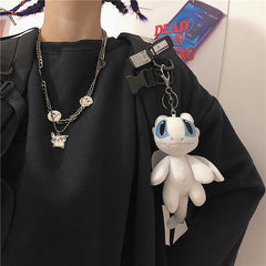 little flying dragon couple key pendant KF50078