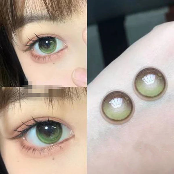 Green gem contact lenses (two pieces)  KF1177
