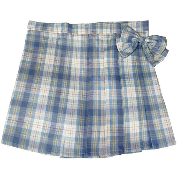 Blue plus size pleated skirt KF82027