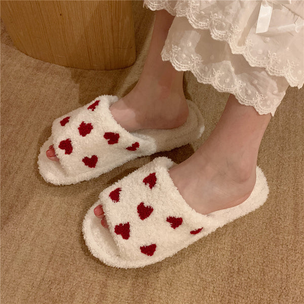 Love plush slippers KF82310