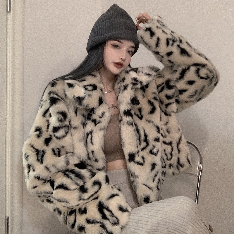 Fashion leopard coat KF81706