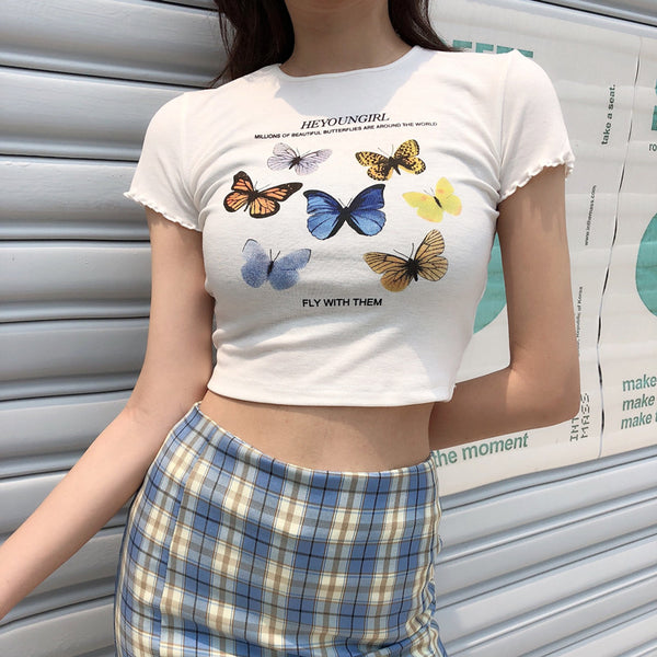 Ulzzang Butterfly T-shirt KF81336