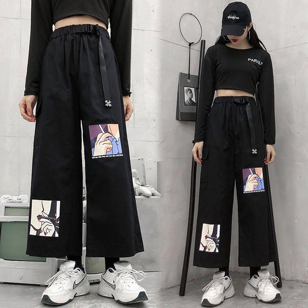 Ulzzang black casual pants KF81524